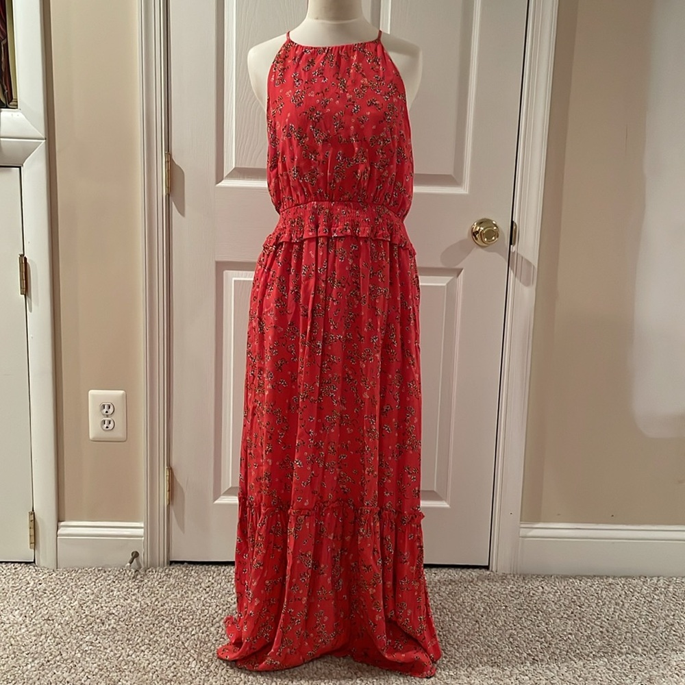 NWOT Lost + Wander Everyday Adventure Floral Maxi Dress Orange